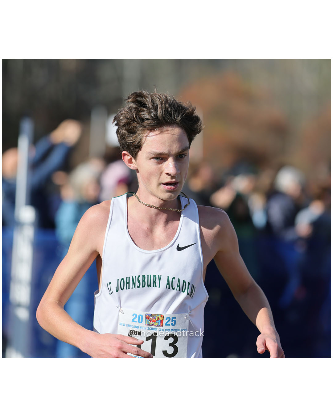 Austin McCarty, Barrington High School, P230, 19:29.69 - New England Cross Country State Championship - Thetford Vt - November 8, 2025 File: ./dir-2-Boys-Championship/251108-2025-New England-Cross-Country-Championships-Thetford-VT-592-296A0369.jpg Austin McCarty, Barrington High School, P230, 19:29.69 - New England Cross Country State Championship - Thetford Vt - November 8, 2025 – 20…
